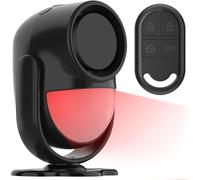 Luckydeer Sensor de movimiento alarma 125 dB, alarma casa inalámbrica, antirrobo, con mando a distancia, sirena de alarma perimetral para garaje, puerta, ventana, exterior (negro)