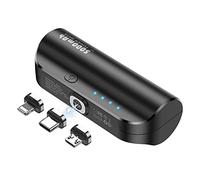 LUCKYDUO Mini Power Bank 5000 mAh,Cargador Portátil 3 en 1,Batería Externa Inalámbrico,Carga Rápida para iPhone/Type-c/Micro USB-A,Powerbank Compacto Pequeño Compatible con iPhone/Samsung