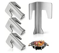 Luckyful Set de 4 Separadores Placa Fuego para Placas de Fuego, Plata Soporte Bandeja Horno Alta Fiebre, Alta Resistencia al Calor Soporte, para Barril de Fuego, brasero y Parrilla esférica
