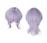 LUCKYHHM Peluca De Cosplay De Fibra Sintética Morada Trenzada Con Gorro Ajustable For Niños Y Adultos, Disfraz De Anime De Halloween.(F)