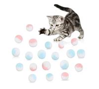 LuckyOpt 20 bolas interactivas para gatos de 4 cm, bolas de juguete interactivas para gatos de colores, juguetes ligeros para jugar y educar (20, coloridos)