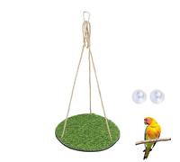 LuckyOpt Hamaca Pájaro Juguete, Hierba Artificial Escalada Pájaro Juguete con gancho, Hierba Festuca Hamaca para Budgies Canarios Sol Conures (Redondo)