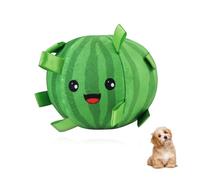 LuckyOpt Pelota de juguete interactiva de peluche para perros de 15 cm, con etiquetas y campana, juguete suave para perros para tirar de la guerra en interiores y exteriores (verde)