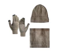 LuckyQianyi Gorro de Invierno, Bufanda y Guantes para Pantalla Táctil - Juego para Hombre y Mujer, Gorro de Punto, Bufanda Tubular, Guantes Con Forro Polar