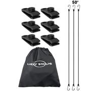 LuckyStraps Correas de ráfaga para Coche con Clips Resistentes, Protector de Viento con Resistencia a los Rayos UV, Protege la Cubierta de tu Coche de Volar con Vientos Fuertes, Apto para Todos los