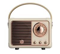 Luckyu Altavoz Bluetooth retro, altavoz vintage con estilo clásico antiguo, volumen fuerte, conexión inalámbrica Bluetooth 5.0, compatible con tarjeta TF, disco U y entrada de audio AUX (blanco)