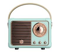 Luckyu - Altavoz Bluetooth Retro, Altavoz Vintage con Estilo clásico Antiguo, Volumen Fuerte, conexión inalámbrica Bluetooth 5.0, Soporte de Tarjeta TF, Disco U y Entrada de Audio AUX (Azul)
