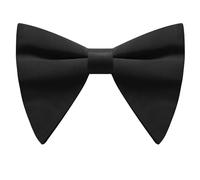 Luckyvestir Pajarita negra de gran tamaño para hombre, pajarita formal para hombre, pajarita grande de seda satinada para esmoquin, disfraz de boda, baile de graduación, Negro (1 Pcs:black), 5.1" X
