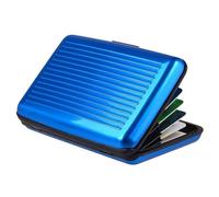 Luckywaqng Blocking Credit Card Holder Metal Wallet ID Card Protector Case Business Card Holder for Men or Women Visitenkartenetui Holz, azul, talla única