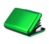 Luckywaqng Blocking Credit Card Holder Metal Wallet ID Card Protector Case Business Card Holder for Men or Women Visitenkartenetui Damen mit Gravur, verde, talla única
