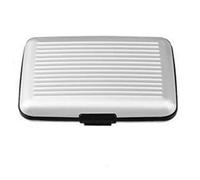 Luckywaqng Blocking Credit Card Holder Metal Wallet ID Card Protector Case Business Card Holder for Men or Women Visitenkartenetui Holz, plata, talla única