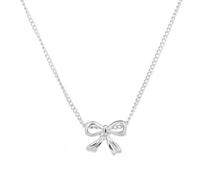 Luckywaqng Collar de lazo dorado Dainty Gold Necklace Bow Necklace Stack Cute Tiny Bow Pendant Necklace Trendy Necklaces Cute Jewelry for Women Ohrringe Halskette Set (Silver, 11)