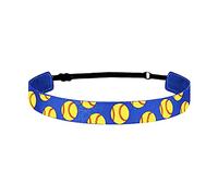 Luckywaqng Diadema deportiva de béisbol para niñas, elástica, antideslizante, para correr, accesorios para el cabello, diadema marrón (azul, talla única)