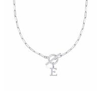 Luckywaqng Eben Toggle Clasp Capital A Z Inicial Necklace for Women Hiphop Gold Alphabet Pendant Necklaces Thick Chain OT Buckle Necklace Múltiples Collares para (E, 11)