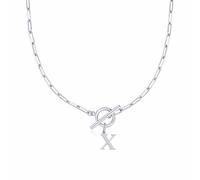 Luckywaqng Eben Toggle Clasp Capital A Z Inicial Necklace for Women Hiphop Gold Alphabet Pendant Necklaces Thick Chain OT Buckle Necklace Múltiples Collares para (X, 11)
