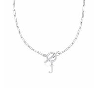 Luckywaqng Eben Toggle Clasp Capital A Z Inicial Necklace For Women Hiphop Gold Alphabet Pendant Necklaces Thick Chain OT Buckle Necklace Múltiples Collares para (J, 11)