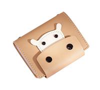 Luckywaqng Lady Cute Cow Leather Solid Color Purse Multi Card ID Bag Womens Wallet Billetera Mujer Negro Plata, caqui, talla única