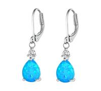 Luckywaqng Leverback Opal Dangle Drop Earrings For Women Girls Gold Plated Teardrop Earrings Double Pearl Ohrringe, talla única, Metal, Sin piedra preciosa