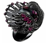 Luckywaqng Moda Mujer Blanco Cisne Perlas Retro Anillo Clásico Joyería O Anillos Goma, D, Metal, Sin piedras preciosas