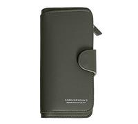 Luckywaqng Monedero de moda con cremallera, color sólido, para múltiples tarjetas, carné de identidad, bolso de mano, de metal, verde, talla única