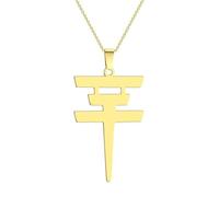 Luckywaqng Tokyo - Collar de hotel minimalista Tokio con colgante de hotel, para hombre y mujer, accesorios de ropa para hombre y mujer, colgante de hotel Tokio, joyas ornamentales frescas (oro, talla