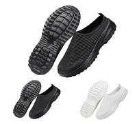 Luckywaqng Zapatillas ortopédicas para mujer, sin manos, antideslizantes, ligeras, anchas, de malla, ultracómodas, transpirables, para exteriores, para el tiempo libre, para caminar, Negro , 41 EU