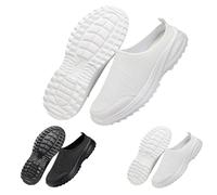 Luckywaqng Zapatillas ortopédicas para mujer, sin manos, antideslizantes, ligeras, anchas, de malla, ultracómodas, transpirables, para exteriores, para el tiempo libre, para caminar, Blanco, 37 EU