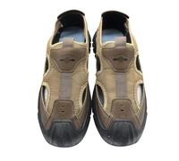 Luckywaqng Zapatos de senderismo de cuero para pescadores de hombre sandalias deportivas de trabajo cómodas y transpirables cerradas ahuecadas zapatos para correr suelas robustas antideslizantes