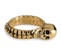 Lucleon by Trendhim Anillo para hombre, acero inoxidable plateado con diseño de calavera, acero inoxidable 316L con superficie negra, diseño danés, forma plana, acero/negro, 57mm, Metal no precioso