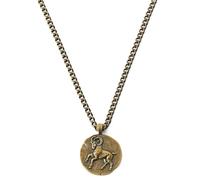 Lucleon by Trendhim | Collar con signo del zodiaco, para hombres, cadena de eslabones de 4 mm, acero inoxidable dorado, superficie pulida, diseño de Aries, diseño danés, 70, Metal no precioso, No es