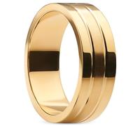 Lucleon Trendhim Anillo para hombre | Acero inoxidable pulido y cepillado | Acero inoxidable 316L | Revestimiento PVD | Diseño danés | Forma plana, 49mm, Metal, Sin piedras preciosas