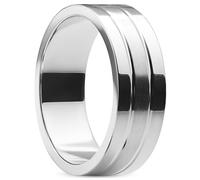 Lucleon Trendhim Anillo para hombre | Acero inoxidable pulido y cepillado | Acero inoxidable 316L | Revestimiento PVD | Diseño danés | Forma plana, 78mm, Metal, Sin piedras preciosas