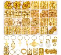 Lucomb 259 piezas de accesorios para el pelo para trenzas, accesorios para el pelo para rastas para mujer, trenzas doradas de metal, clips para rastas y accesorios para trenzas.