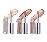 Lucoss Sombras de Ojos,Sombra de Ojos Líquida Brillantes Marrón/Plata/Dorado/Rosa/Morado/Negro (A101+A106+A112)