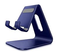 Lucrave Soporte para teléfono celular, cuna, soporte, soporte de escritorio de aluminio compatible con interruptor, iPhone 12 Mini, 12 Pro Max 11 Pro Xs Max Xr X Se 8 7 6 6s Plus SE 5 5s-azul