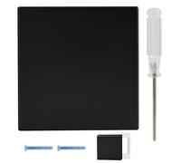 LUCTHY Cubierta de placa frontal en blanco de 1 banda con destornillador para enchufes de pared del Reino Unido, placa ciega de seguridad, cubierta de enchufe de policarbonato para cajas estándar del