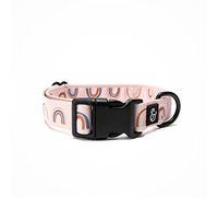 Lucy & Co. in The Clouds Collar ajustable para perro, bonito collar de diseñador para perros pequeños, medianos y grandes, accesorios para perros con cierre de hebilla, grande, arcoíris rosa