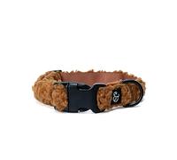 Lucy & Co. The Cinnamon Teddy Collar - Collar de diseño ligero y duradero para mascotas - Hebilla de seguridad de metal ajustable - Mediano - Marrón Teddy