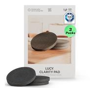 LUCY® Paquete de 3 Filtros de Recambio para Jarra Filtradora de Agua Cristal, Almohadilla Carbón Activado Purificador, Reduce Cal, Cloro, Metales Pesados y Microplásticos, con Filtro