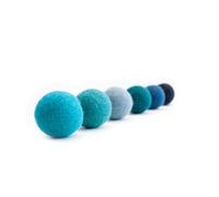 LucyBalu® Bolas de fieltro para gatos, juguete 100% lana, bolas de juego naturales de Nepal, 6 unidades, color azul