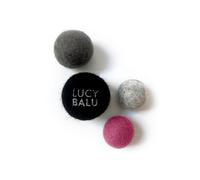 LucyBalu® Joy Bag - Juego de 4 bolas de fieltro (incluye bola de sonido) | Pelota de lana pequeña, mediana y grande, 100% lana virgen, fieltro a mano, variante de juguete para gatos