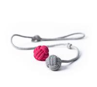LucyBalu® Juguete para gatos | Bolas para gatos como juguete interactivo natural para gatos | lanzar pelota de gato | bolas de juego de algodón | juguetes para gatos | juego de 2 unidades rosa/gris