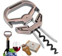 LUCYLANKER Abridor de Botellas de Vino, 3 en 1 Ah So Descorchador de Vino, Sacacorchos Vino Viejo con Funda de Piel Portátil, Regalo para Conocedores de Vino (Rojo Cobre - Elegante)