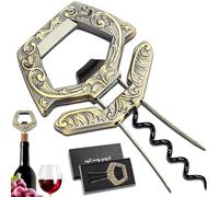 LUCYLANKER Abridor de botellas de vino, abridor de botellas de vino 3 en 1 Ah So para tapones viejos, abridor de vino Ah So con sacacorchos, removedor de corcho de vino, regalo para los amantes del