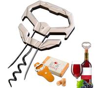 LUCYLANKER Ah So Abridor de Botellas de Vino, Sacacorchos para Vinos Antiguos con Funda de Piel Portátil, Extractor de Corcho de Dos Puntas, Regalo Ideal para Amantes & Conocedores de Vinos (03)
