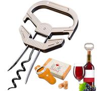 LUCYLANKER Ah So Abridor de Botellas de Vino, Sacacorchos para Vinos Antiguos con Funda de Piel Portátil, Extractor de Corcho de Dos Puntas, Regalo Ideal para Amantes & Conocedores de Vinos (02)