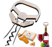 LUCYLANKER Ah So Abridor de Botellas de Vino, Sacacorchos para Vinos Antiguos con Funda de Piel Portátil, Extractor de Corcho de Dos Puntas, Regalo Ideal para Amantes & Conocedores de Vinos (01)