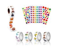 Lucywey Adesivi Animali Rotondi 2000 Piezas, 40 Modelos de Pegatinas Recompensa para Niños, Pegatinas Creativas 2.5cm para Trabajos y Fiestas (4 Rollos)