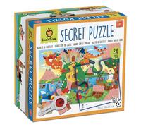 Ludattica 23171- Secret Puzzle Asalto al Castillo. Puzzle Infantil con Lupa. Más 3 años. Made in Italy