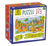 Ludattica | Rompecabezas 123 Dinosaurios | Juego educativo para aprender números y cantidades | Rompecabezas para niños | Rompecabezas Divertido Made in Italy